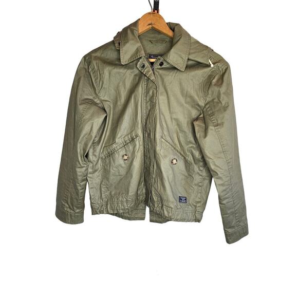 Abercrombie And Fitch Olive Green Hoodie Jacket Adult Small excellent condition - Picture 1 of 5